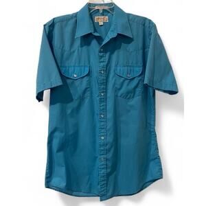 Sheplers Pearl Snap Western Short Sleeve Shirt 15 1/2 Mens Pen Pocket-Med